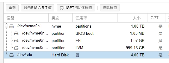 PVE新增硬盘