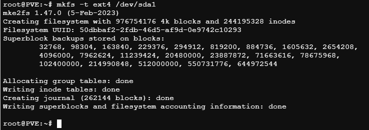 PVE新增硬盘 PVE新增硬盘